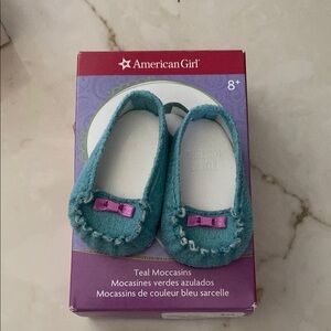 American Girl Teal Moccasins (doll shoes)